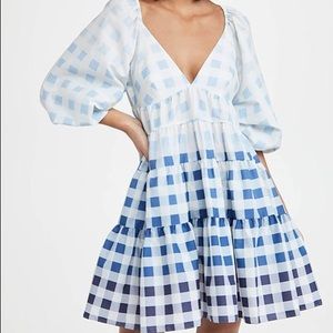 STAUD New Checkered Short Dress Size S